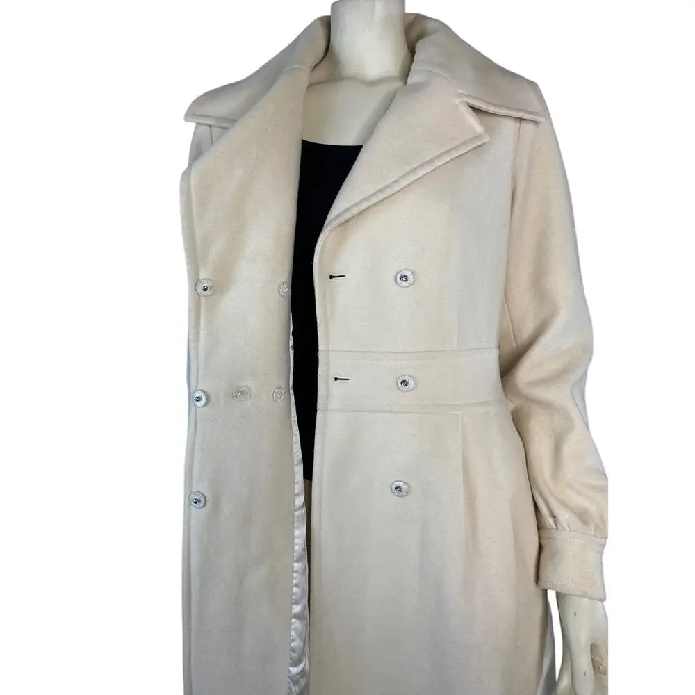 Retro Halogen fitted cream peacoat hoilday formal size medium